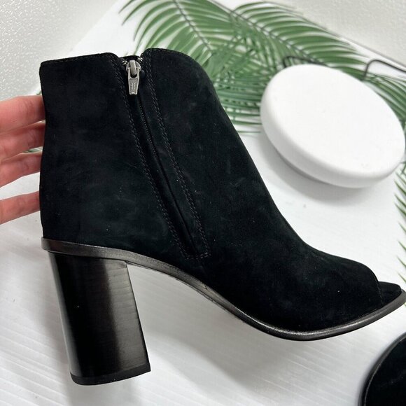 Frye Amy Side Ghillie Black Suede Leather Open Toe Ankle Boots Size 9M NWB - Picture 9 of 13